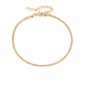 INS Simple 14K Gold Plated Stainless Steel Gypsophila Chain Anklet 2.4MM Wide Bling Bracelet Titanium Steel Cauliflower Design