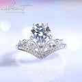 New Arrival 925 Silver Original 2 Carat Round Brilliant Cut Pass Diamond Test Sparkling D Color Moissanite Ring Fine Jewelry