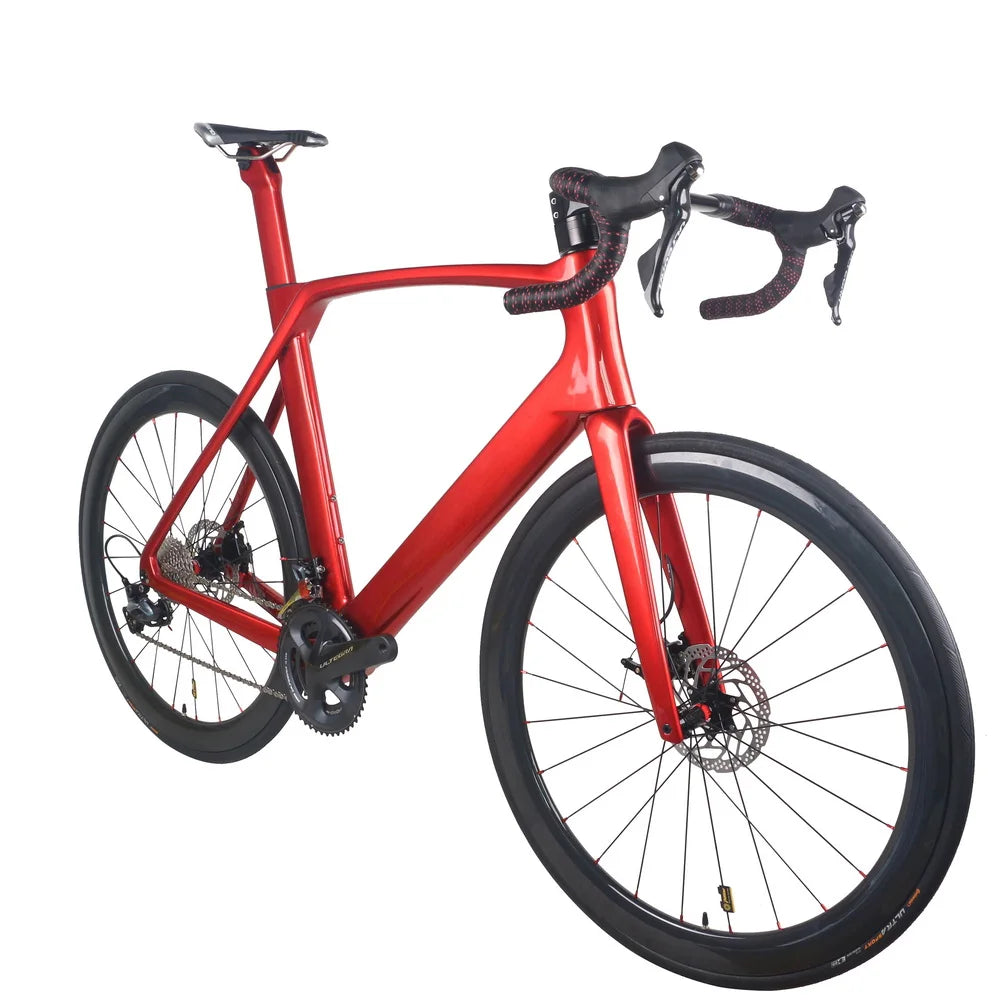 Chrom Red Paint Full Internal Cable 22 Speed Disc Brake Road Complete Bike TT-X34  With Ultegra Groupset Carbon Wheelset