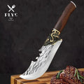 7" Meat Cleaver Knife Butcher Knife Kitchen Chopping Knife for Meat Cutting with Wood Handle