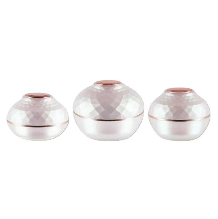 Luxury 1 oz Pink Round Acrylic Cream Jar 30g 50g Eco-Friendly Plastic Screw Top Custom Skin Care Container with Cap