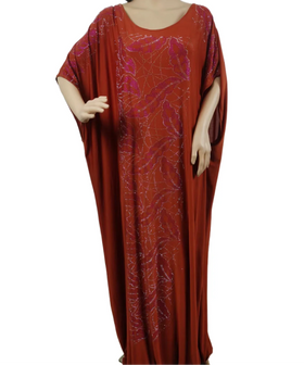 Modest Home Wear Abaya Boubou Dress With Shining Diamond Stone Crystal Linen Fabric Dresses Robe for Women P0004