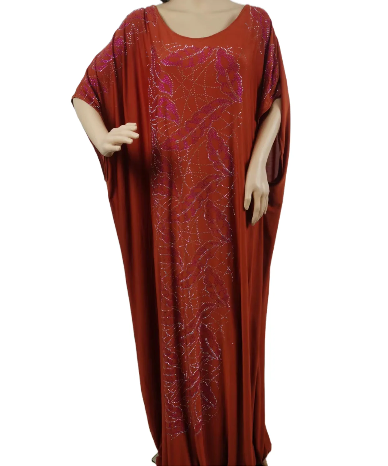 Modest Home Wear Abaya Boubou Dress With Shining Diamond Stone Crystal Linen Fabric Dresses Robe for Women P0004