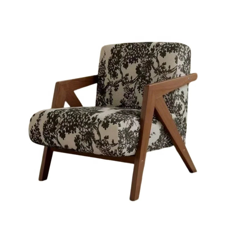 Richard Midcentury Medieval Retro Solid Wood Single Armchair Modern Luxury Design Apartment Living Room Bedroom Furniture