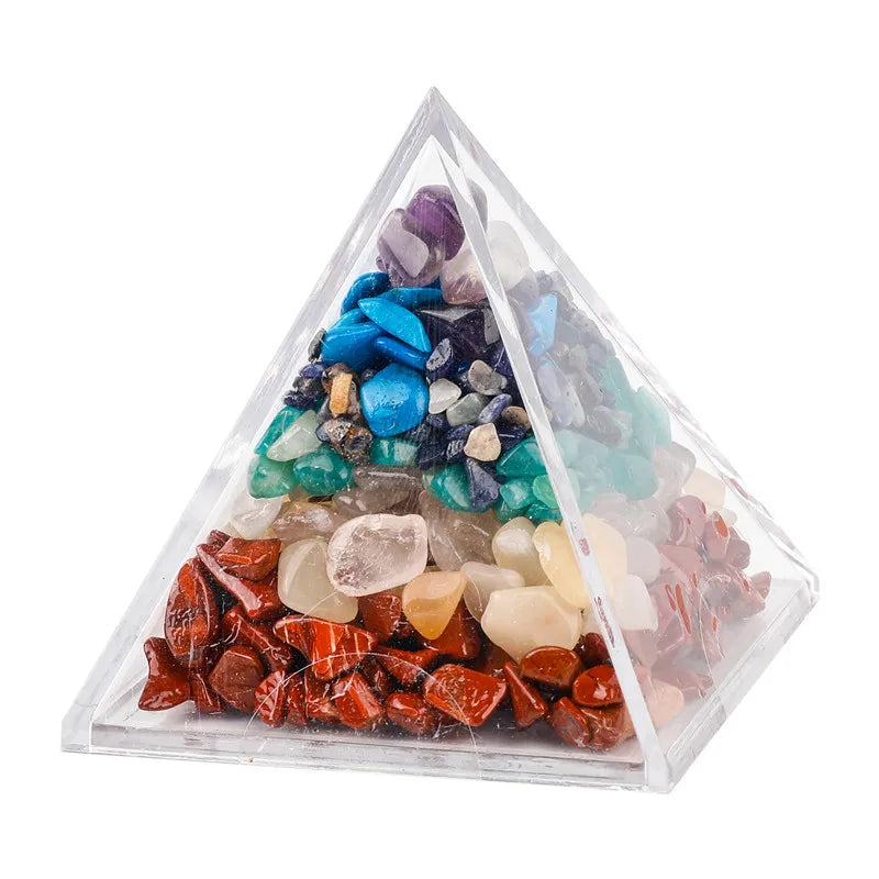 HY Crystal Natural Stone Chakra Pyramid Healing Stones Carvings