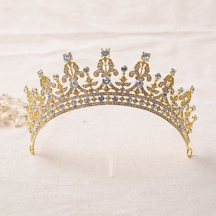 Queen Bride Wedding Dress Crown Headwear Fashion High Jewelry Hair Hoop