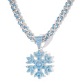 New Year Gift Shiny Snowflake Pendant Brass 18K Gold Plated CZ Fashion Snow Jewelry Pendants Iced Out Necklace Women Jewelry