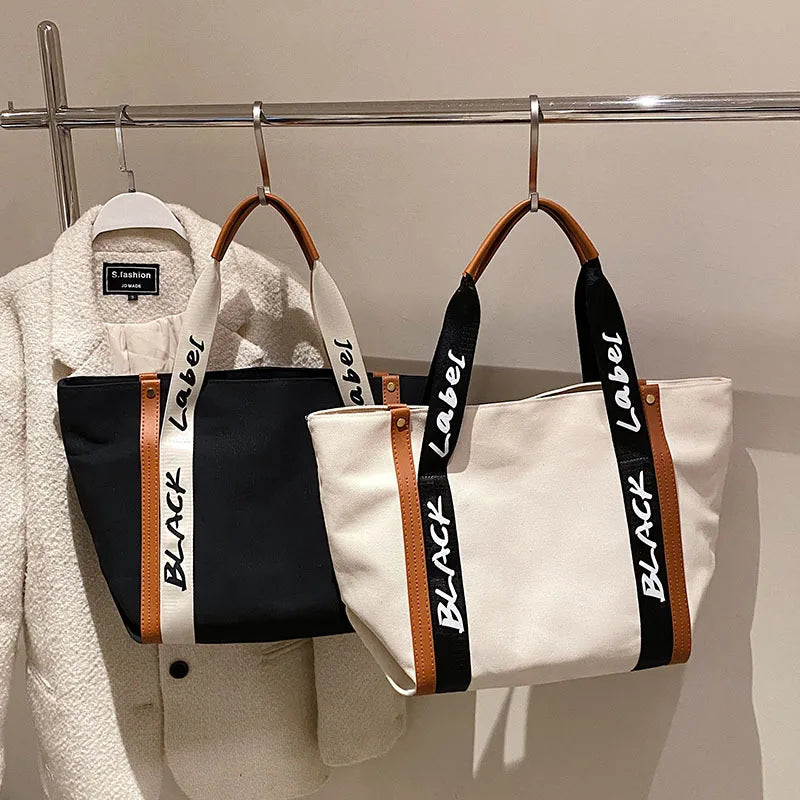 2022 New Fashion Designer Women's Polyester Tote Bags with Zipper Portable Large Capacity Heavy Shoulder Bag