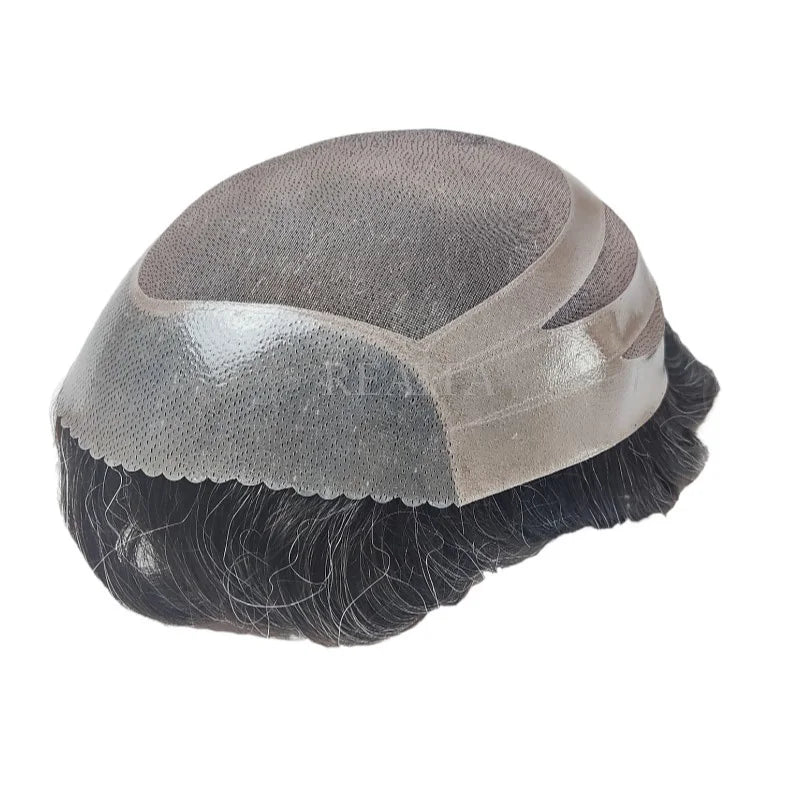 Fine Mono Mens Toupee Remy Virgin Human Hair Replacement System Durable Monofilament Wig Hairpiece for Men