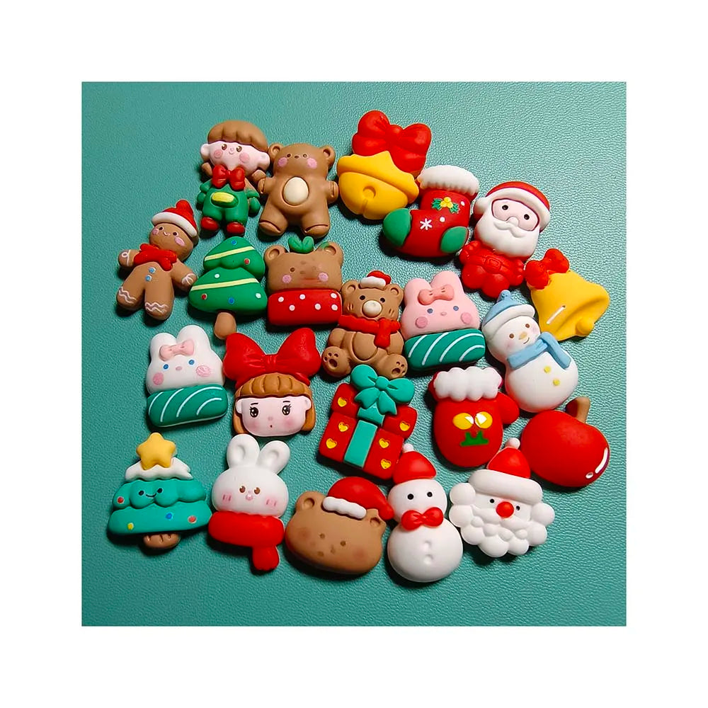 Christmas Decoration Supplies Various Style Flatback Resin Charms Cabochons for Christmas Tree Ornaments