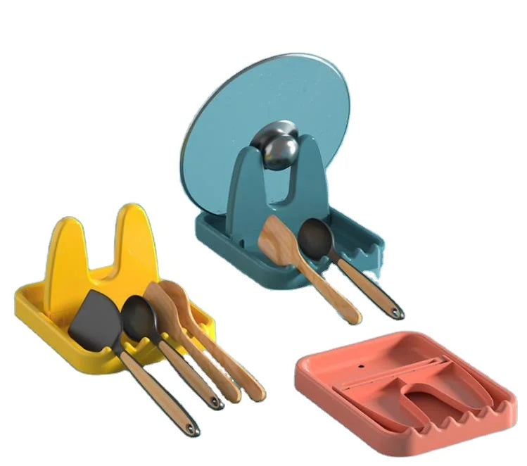 Folding Kitchen Organizer for Spatula Rack Spoon Holder Stand Spoon Pot Lid Holder Plastic Spoon Rest Cooking Plastic Utensil