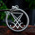 SS8-1134P Unique Design Stainless Steel Round Snake Lucifer Satan Signet Pendant Cool Jewelry for Men Wholesale