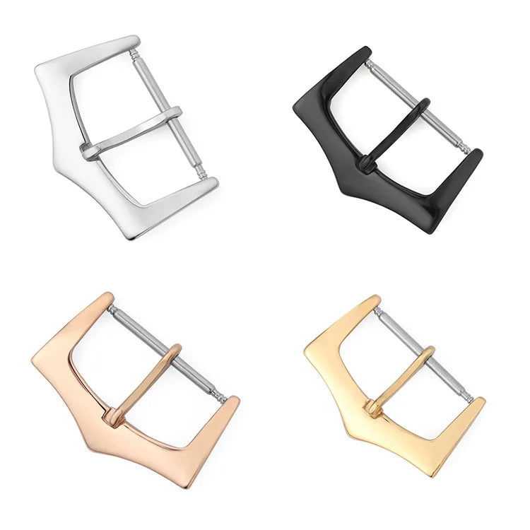 Custom Low Moq 304 Stainless Steel Watch Strap Adapter Buckle Wristband Watch Part Pin Watch Band Buckle Thin 12mm 14mm 16mm