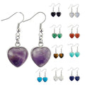 Wholesale Heart Shaped Natural Gemstone Crystal Stone Dangle Earring for Women Jewelry Earrings