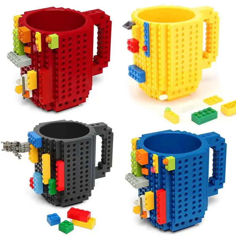 1Pc 12oz Coffee Custom Cup Build-On Brick Mug Type Building Blocks Cup DIY Block Puzzle Mug Drinkware Drinking Mugs