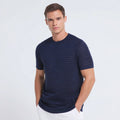 Mens Crewneck Cotton Blend Plain Short Sleeve Knitted Luxury Soft Fabric Wholesale