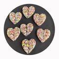 100Pcs/Lot Rainbow Color Glitter Split Heart Best Friend Forever Flatback Resin Cabochons Embellishments for Jewelry Making DIY