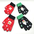 Christmas Gloves Touchscreen Santa Claus & Snowflakes Printing Mittens Warm Knit Gloves for Adult and Kids