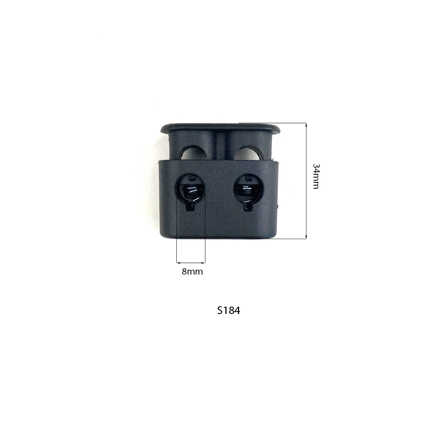 High Quality Black POM Spring Plastic Dual-Hole Cord Locks Eco-Friendly Durable Low-Priced Bag Accessories Portable Waterproof