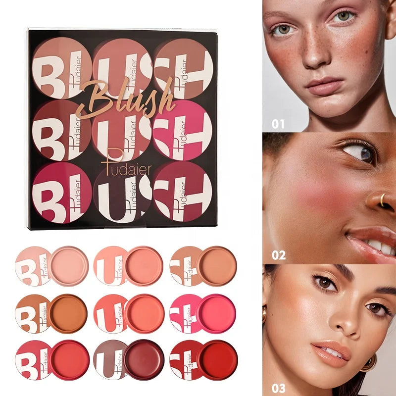 Pudaier Face Makeup Set New Arrival High Pigment Face Makeup 9 Colors Blush Cream Set Private Label Blusher Pudaier Makeup Set