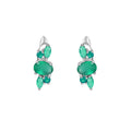 Customize Fashion Earrings 925 Silver Natural Green Agate Women Earring English Lock Party Earrings