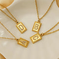 Wholesale 18k PVD Gold Plated Initial Stainless Steel Diamond Necklace Trendy 26 Letter Alphabet Jewelry with Letters