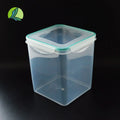 China Supply square Food Grade 2.5L Transparent Plastic Drum Tape Sealing Strip Cover Plastic Packaging Box