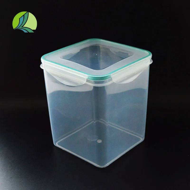 China Supply square Food Grade 2.5L Transparent Plastic Drum Tape Sealing Strip Cover Plastic Packaging Box