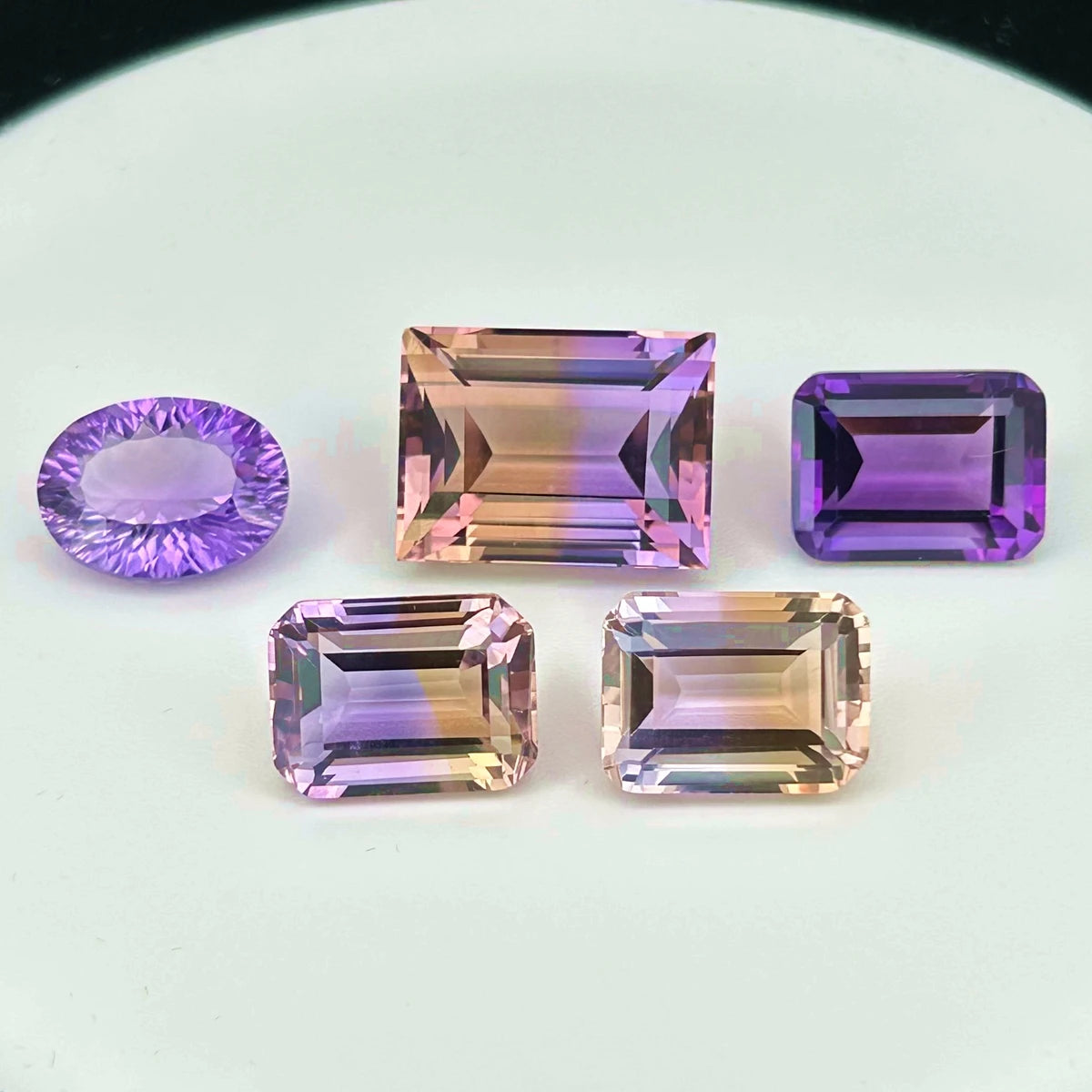 Wholesale Octagon Shape Ametrine Loose Gemstones Emerald Cut Original Brazil Ametrine