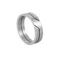 Anti Rust Middle Cut Stainless Steel Couple Ring for Wedding Engagement Gift