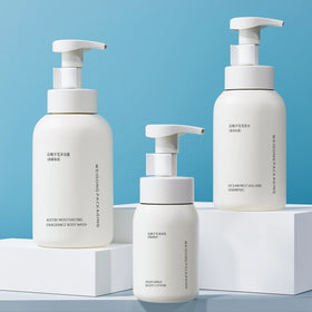 Wholesale 200ml 300ml 400ml 500ml Cosmetic HDPE Foaming Cleanser Facial Foam Pump Soap Dispenser Bottle