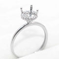 Sterling Silver 8mm/2CT Semi Mount Ring Frame Blank Claw Setting Base Holder Without Main Stone for Moissanite Diamond DIY Inlay