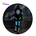 Majorette LED Light Tron Dance Suits Performance Wear Festival Clothing Dance Costumes Hip Hop Adults Luminous T/T Black 1 Piece