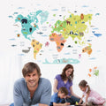 Wholesale Easy to Remove Self Adhesive World Map Kids Room Removable Wall Sticker