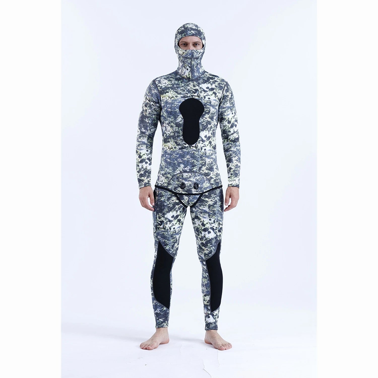 SCR Warm Thicker Dive Wetsuit Mens 2 Piece Swimming Hunting Diving Suit Fishing