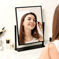 Factory Custom Metal Frame Vertical 360 Rotation Desktop Single Personalized HD Vanity Makeup Mirror Bedroom Simple Design