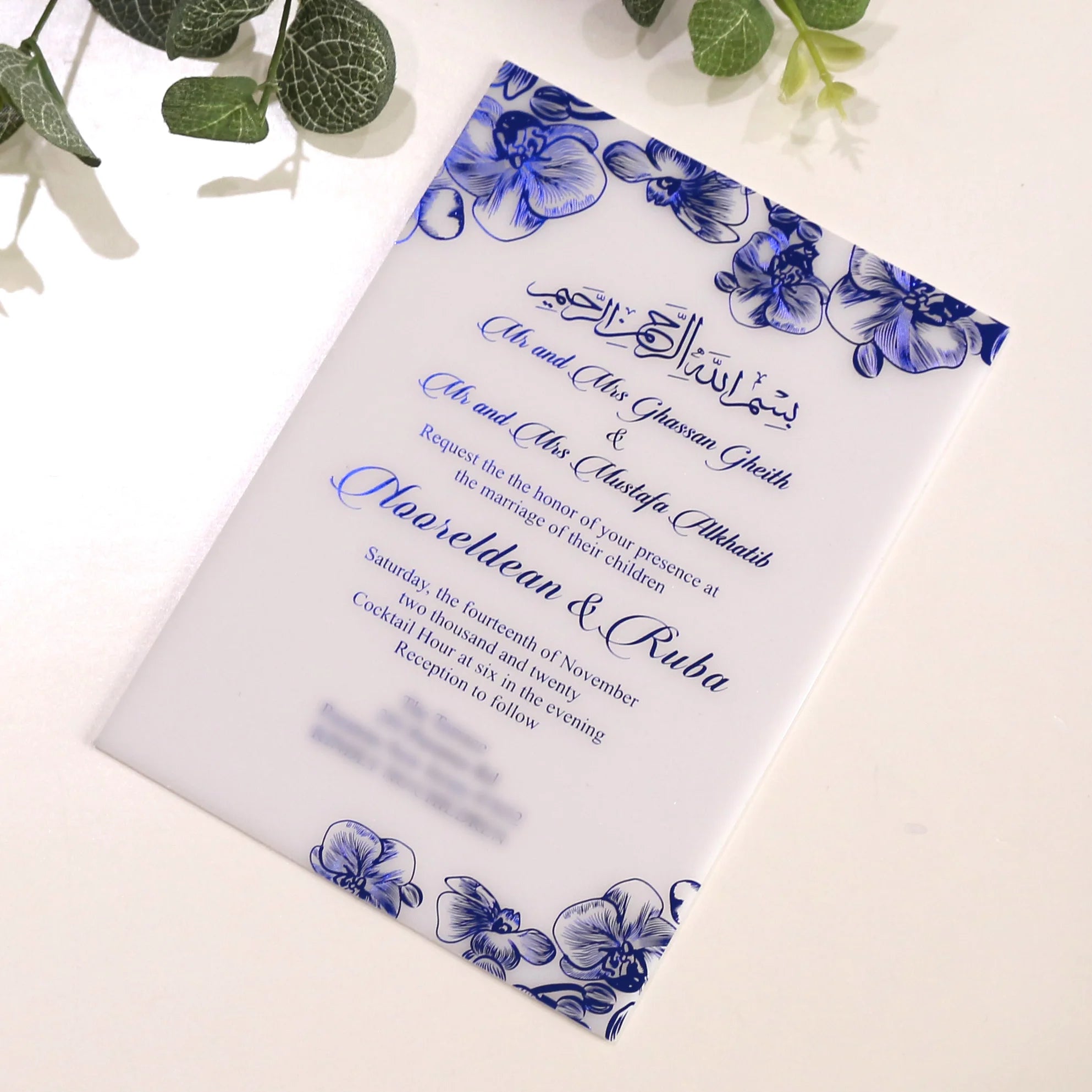 Customized Luxury Wedding White Acrylic Invitation Custom Europe Logo Envelope Packaging Card