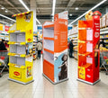 Customized Logo 4 Tier Cardboard Retail POS Floor Display Stand POP up Paper Food Snack Display Shelf Rack Stand for Supermarket