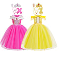 TV Movie Costume Cosplay Aurora Ball Gown Christmas Kids Costume Beauty and the Beast Girls Dress up