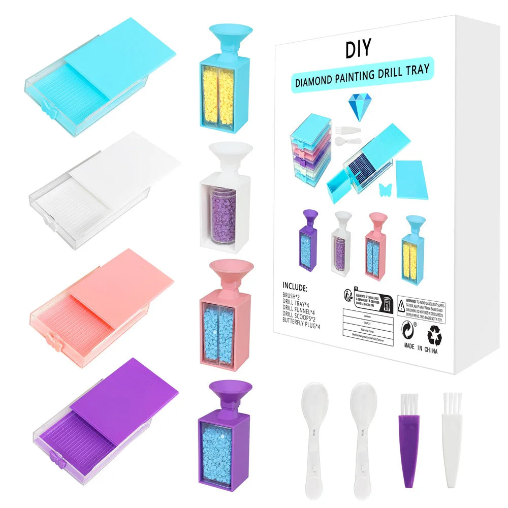 R-Tool03 Low Price Diamond Painting Trays Plastic Storage Drawer with Funnel Beads Sorting Plate
