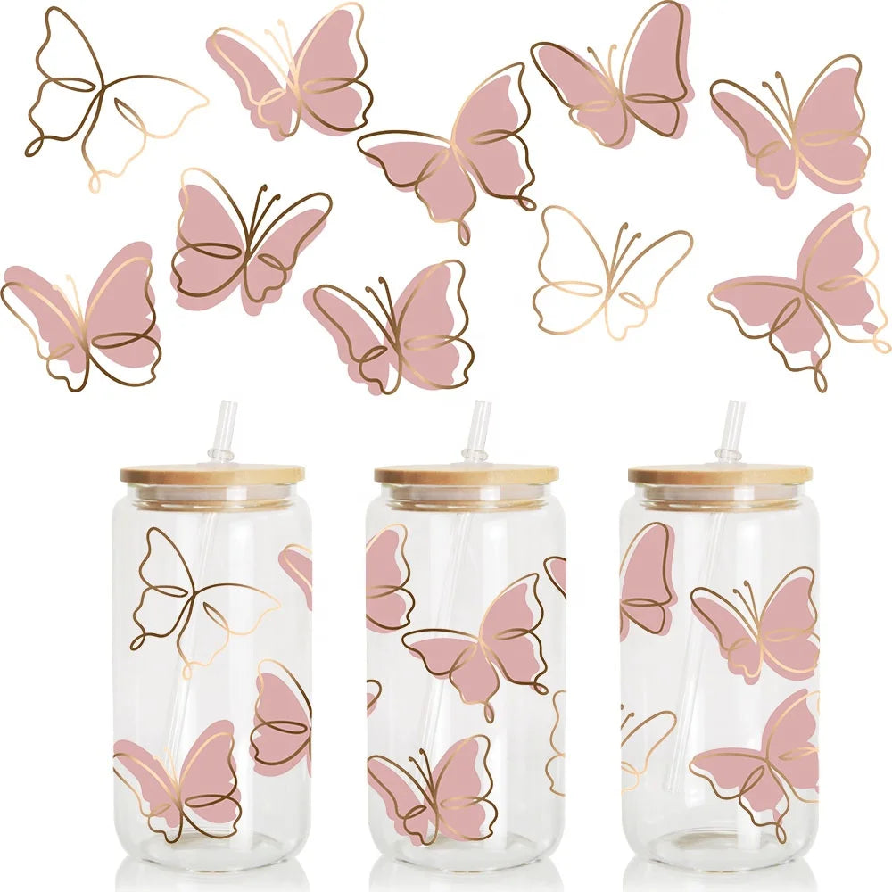 Wholesale 16-24oz Libbey Cup Tumblers Custom 3D UV for DTF Printer Waterproof UV for DTF Transfers Cup Wraps Sticker Uvdtf Cup