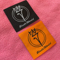 Straight Cut Custom logo Clothing Neck Woven Labelluxury Brand Suits Woven Patch for Hoodies