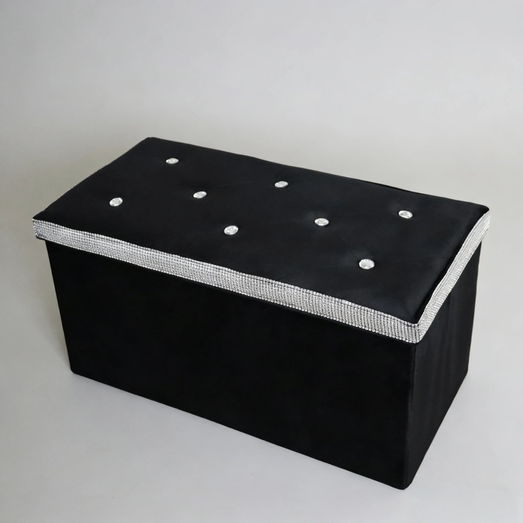 Modern Velvet Folding Ottoman Bench Foldable Storage Stools Collapsible Ottomans Box for Living Room Furniture