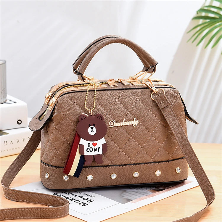 Latest Korean Fashion studded Pu Leather Womens Handbag Manufacturers China
