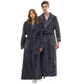 Fashion House Robe for Men Winter Thickened Long Robe Zipper Nightgown Flannel Couple's Nightdress Lovers Pajamas