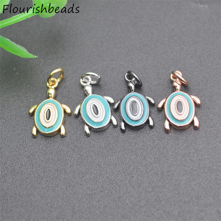 New Style Nickel Free Various Colors Gold Plated Enamel Cute Animal Turtle Tortoise Charms Pendants for DIY Women Men Jewelry