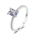 Valentines Day Jewelry 2023 Square Moissanite 925 Sterling Silver Ring Moissanite Jewelry With GRA Certificate