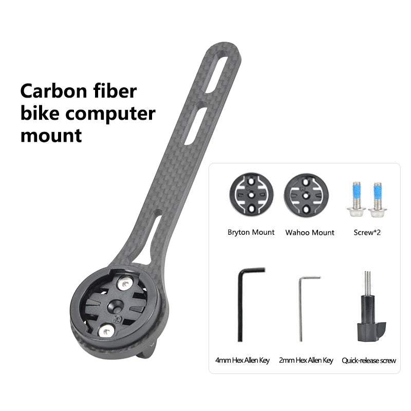 ZOYOSPORTS Lightweight  Bike Computer Extension Mount Computer Holder Lamp Support Rack Carbon Fiber Mount