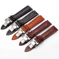 Breathable First Layer With Butterfly Buckle Genuine Leather Luxury Strap for Leather 18mm 20mm 22mm Smart Watch Bands