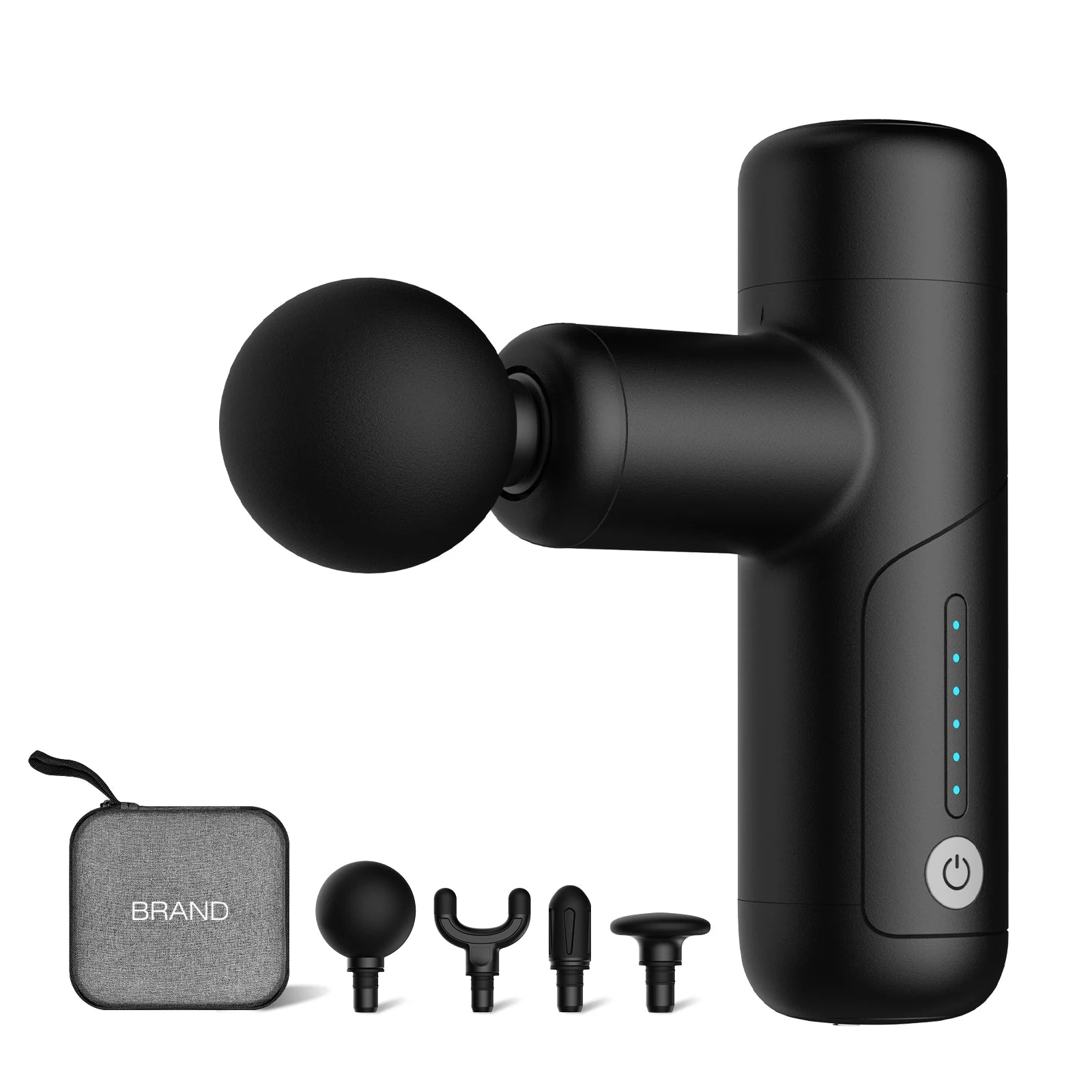 Dropshipping Type-C Percussion Handle Heated Warm Head Fascial Gun Muscle Gym Booster Mini Massage Gun for Men